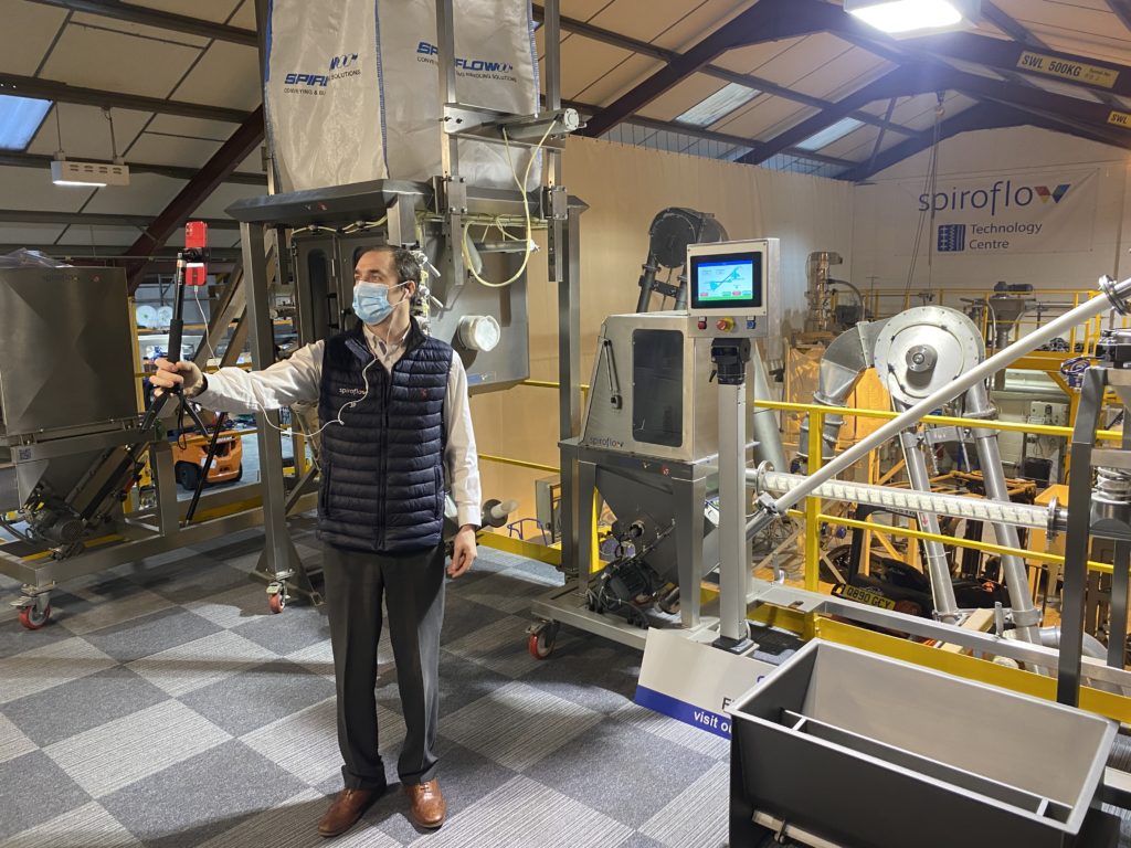 A man standing in the Spiroflow technology center