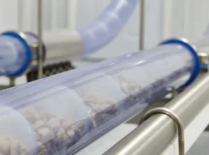 cable vs. chain drag conveyors on a white background