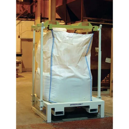 T5-Bulk-Bag-Entlader-Step-2-Position-Bulk-Bag-Attach-Lifting-Frame-IDX